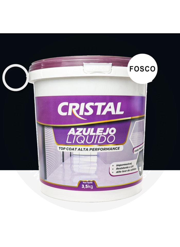 Azulejo Liquido Cristal, 3,5KG Preto Fosco - Proteção e Impermeabilização