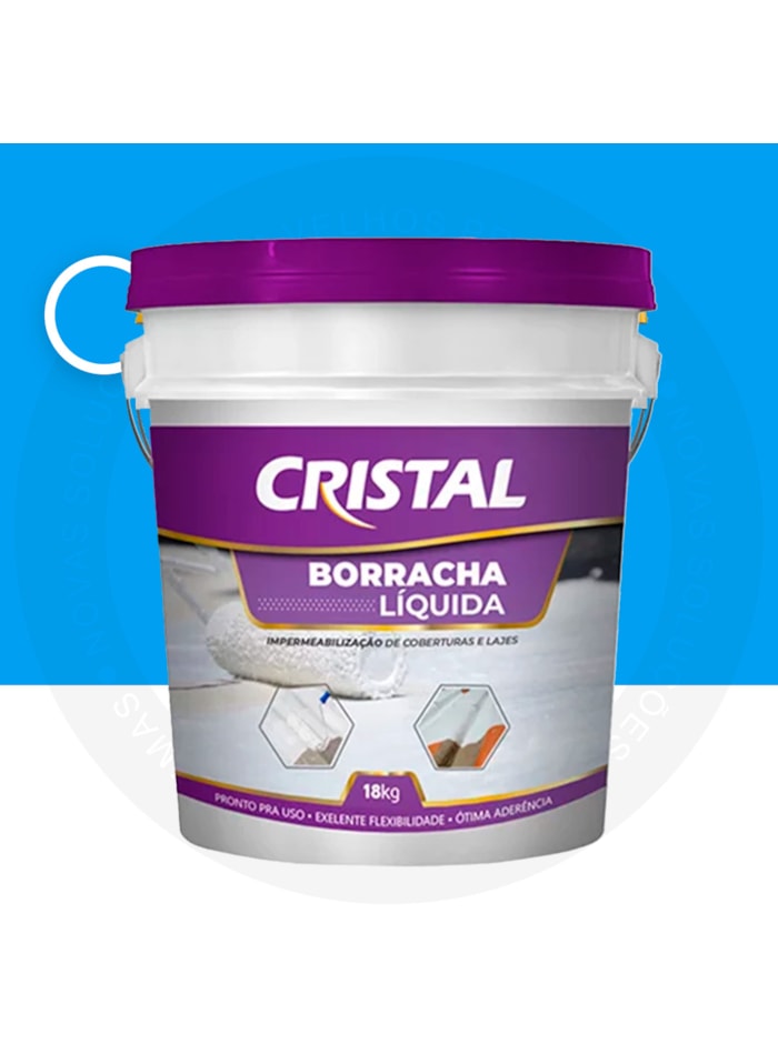 Borracha Líquida Cristal, 18KG Azul - Pronto para Uso, Excelente Flexibilidade