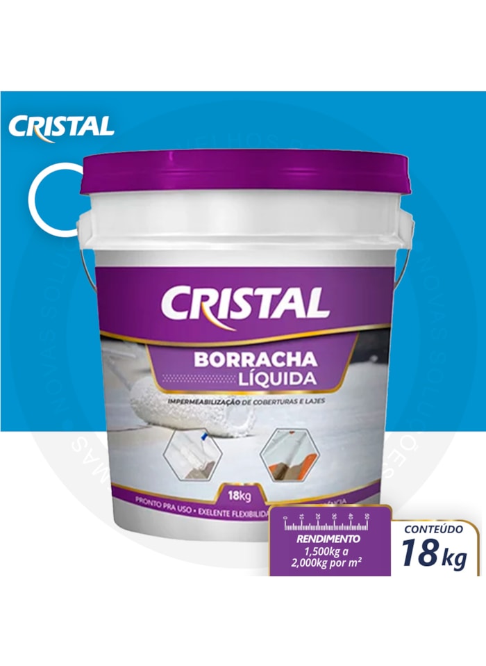 Borracha Líquida Cristal, 18KG Azul - Pronto para Uso, Excelente Flexibilidade