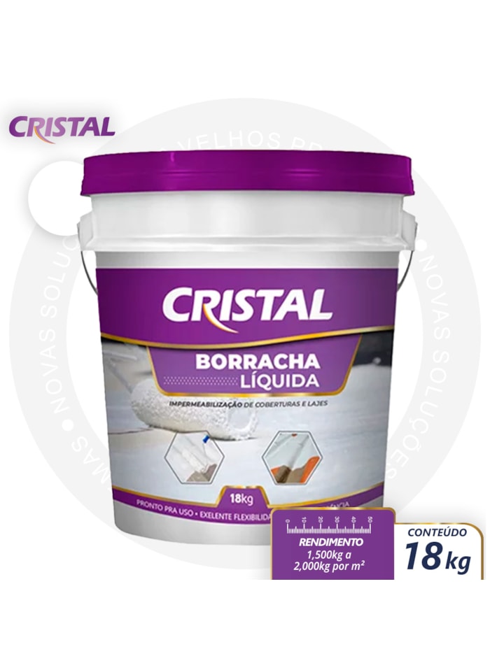 Borracha Líquida Cristal, 18KG Branco - Pronto para Uso, Excelente Flexibilidade