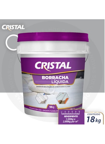 Borracha Líquida Cristal, 18KG Cinza - Pronto para Uso, Excelente Flexibilidade