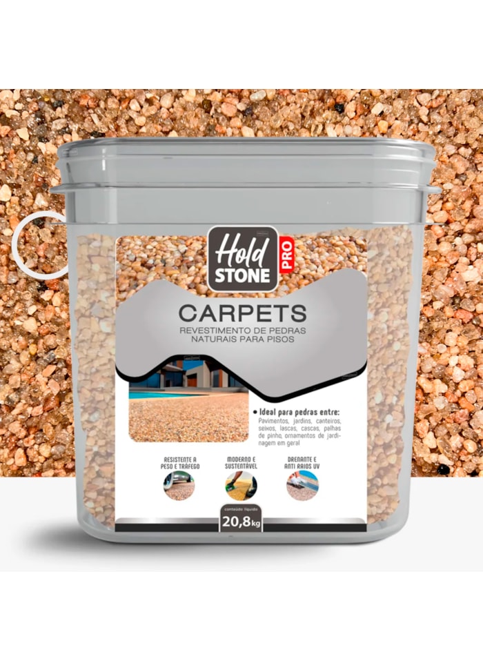 Carpets Pedras Decorativas Hold Stone Pro, 20,8KG Opala Rosa - Revestimento Bicomponente de Pedras Naturais para Pisos