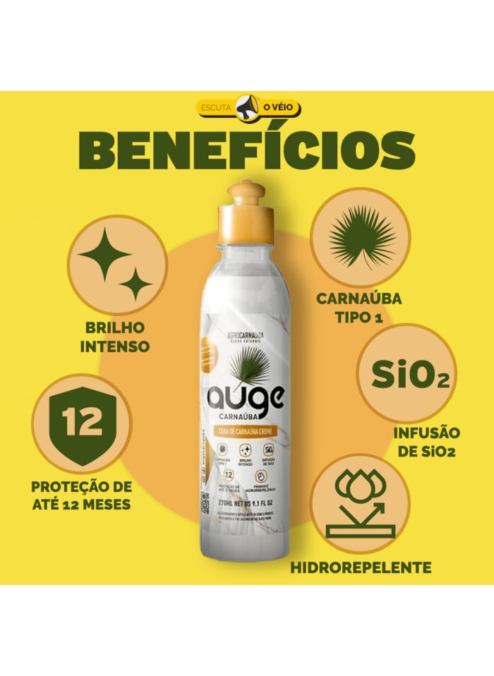Cera de Carnaúba Auge Stucco 270ML -  Creme