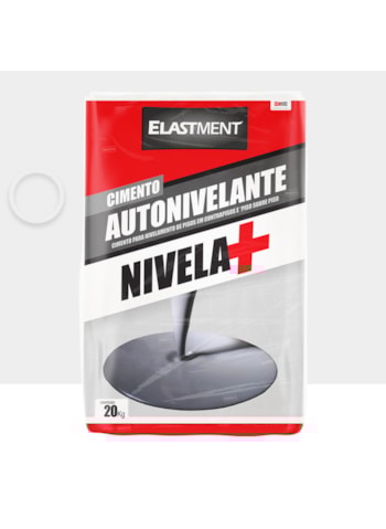 Cimento Autonivelante Nivela+ Elastment, 20KG Branco - Nivelamento Fácil para Pisos, Secagem Rápida
