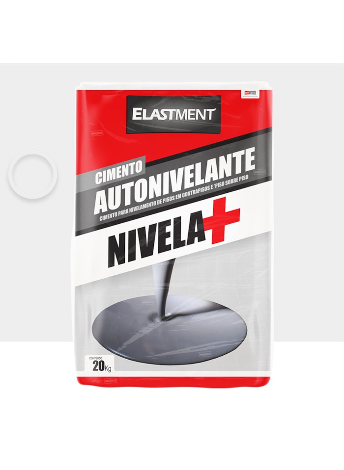 Cimento Autonivelante Nivela+ Elastment, 20KG Branco - Nivelamento Fácil para Pisos, Secagem Rápida