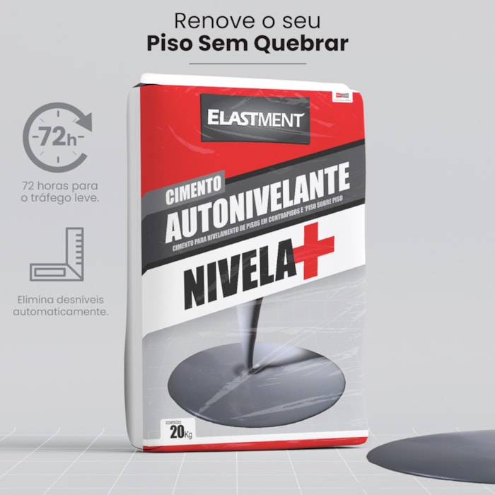 Cimento Autonivelante Nivela+ Elastment, 20KG Branco - Nivelamento ...