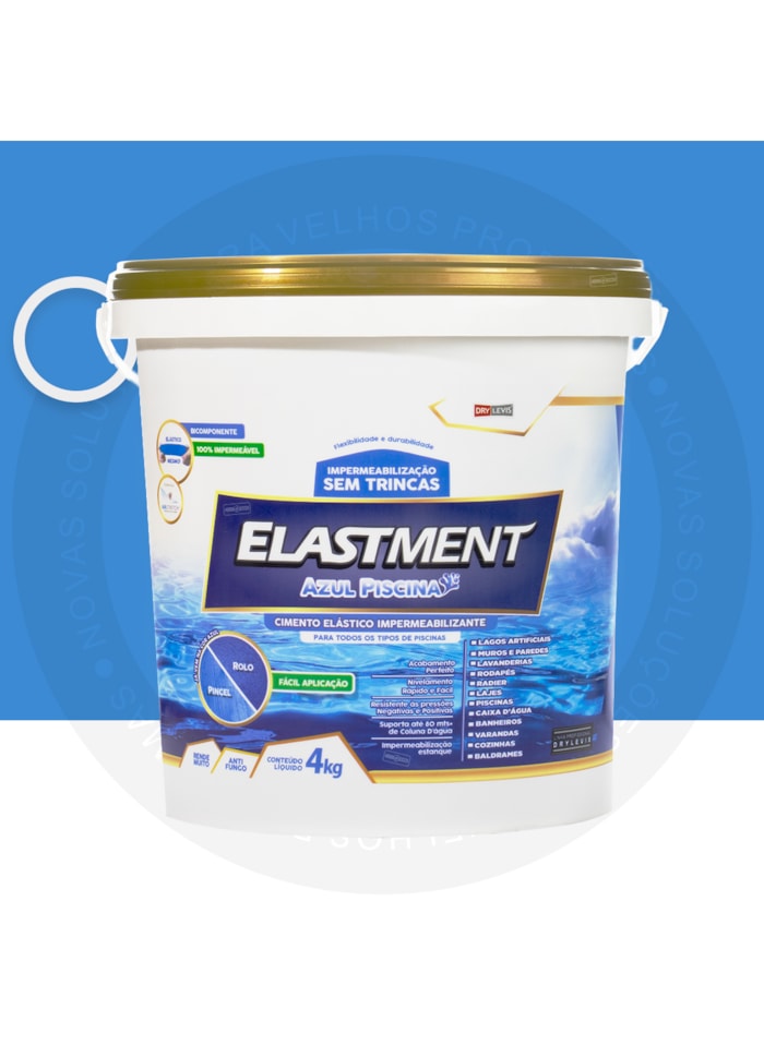 Cimento Elástico Elastment, 4kg Azul Piscina - Impermeável