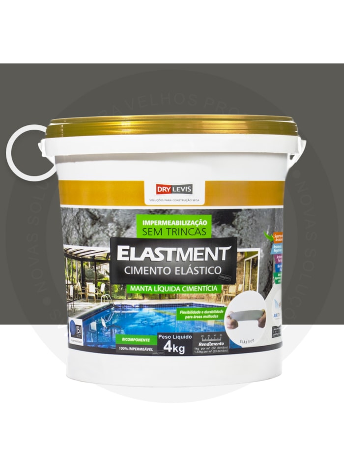 Cimento Elástico Elastment, 4KG Cinza - Aplicação fácil