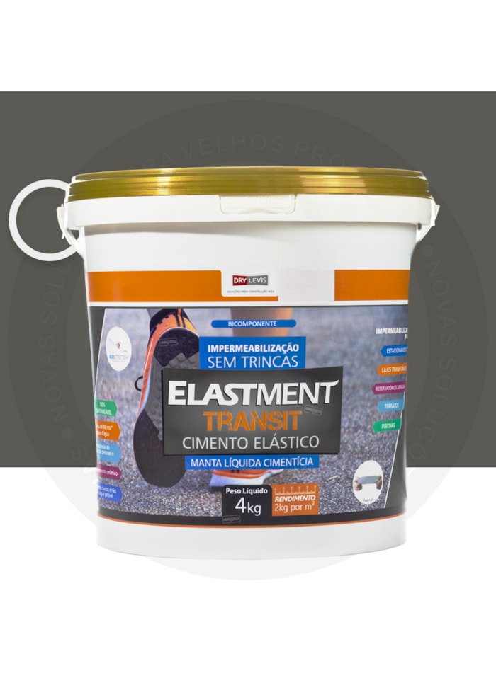 Cimento Elástico Elastment Transit, 4kg Cinza - Alta Elasticidade