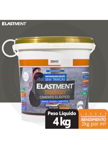 Cimento Elástico Elastment Transit, 4kg Cinza - Alta Elasticidade