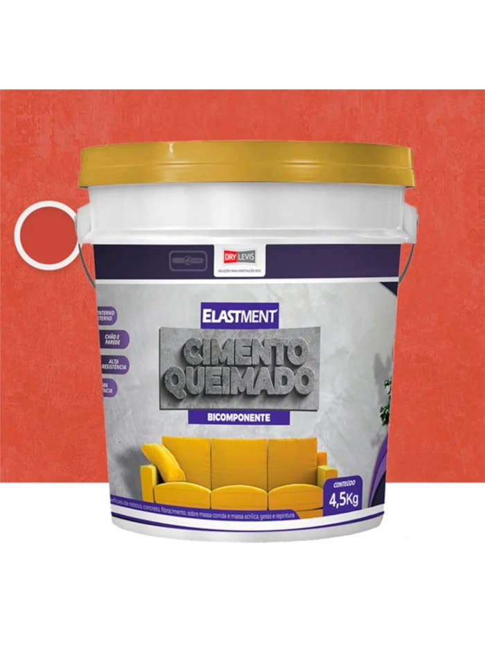 Cimento Queimado Elastment Vermelho 4,5kg
