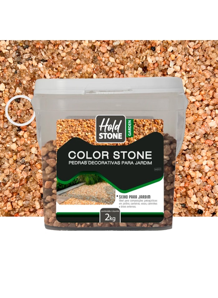 Color Stone Pedras Decorativas Hold Stone Garden, 2KG Opala Rosa - Revestimento de Pedras Naturais para Pisos