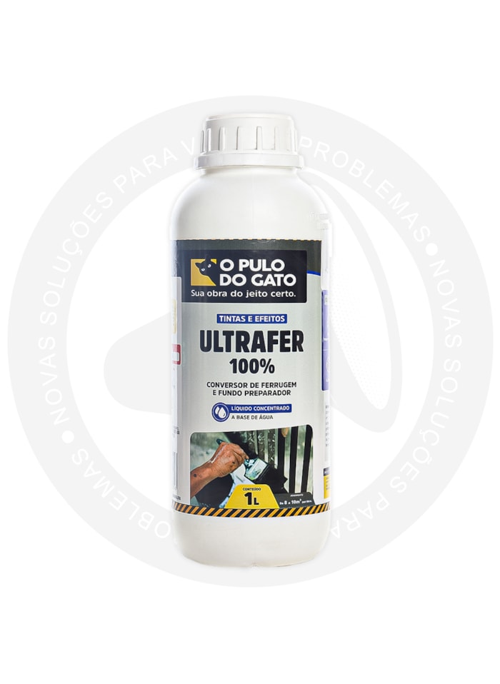 Conversor de Ferrugem Ultrafer, 1L Pulo do Gato - Previne a Corrosão e Secagem Rápida