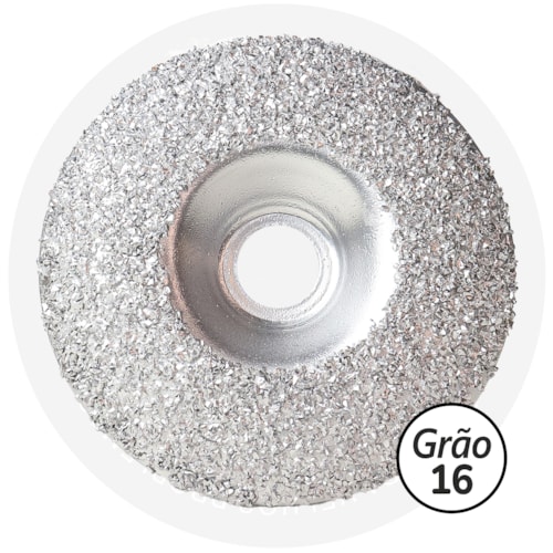 Disco Côncavo de 12cm Grão 16 sem Rosca - Cupins de Aço