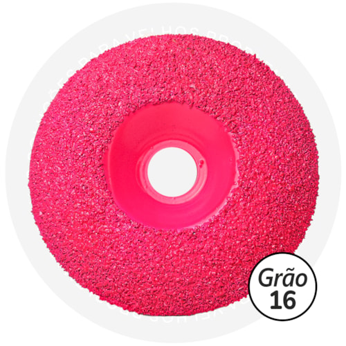 Disco Côncavo Rosa de 12cm Grão 16 sem Rosca - Cupins de Aço