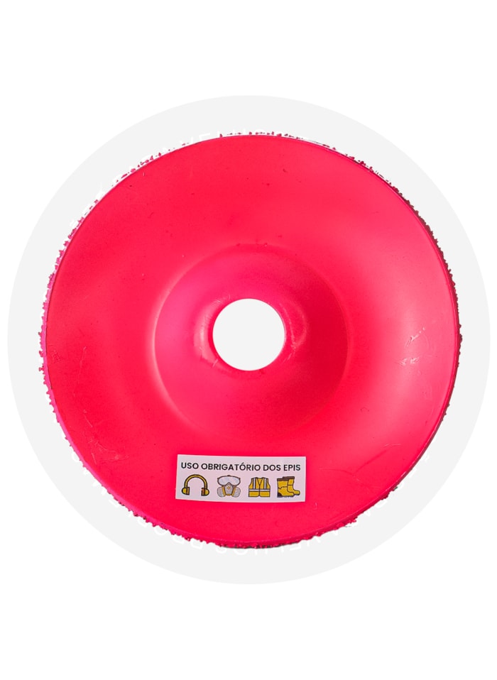 Disco Côncavo Rosa de 12cm Grão 36 sem Rosca - Cupins de Aço