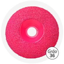 Disco Côncavo Rosa de 12cm Grão 36 sem Rosca - Cupins de Aço