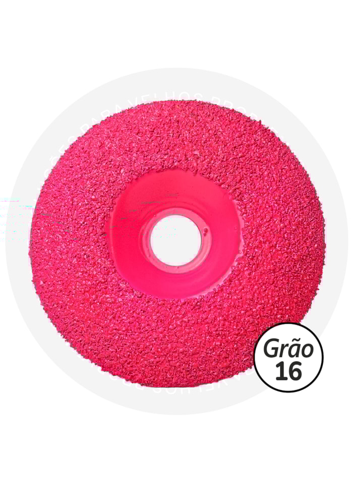 Disco Reto de 12cm Grão 16 Rosa - Cupins de Aço