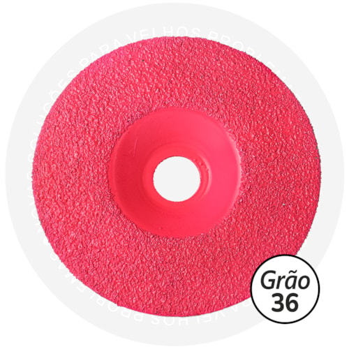 Disco Reto de 12cm Grão 36 Rosa - Cupins de Aço