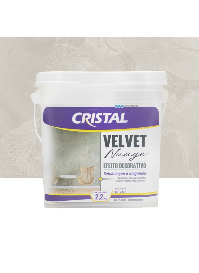Efeito Decorativo Velvet Nuage Cristal 2,2KG Branco