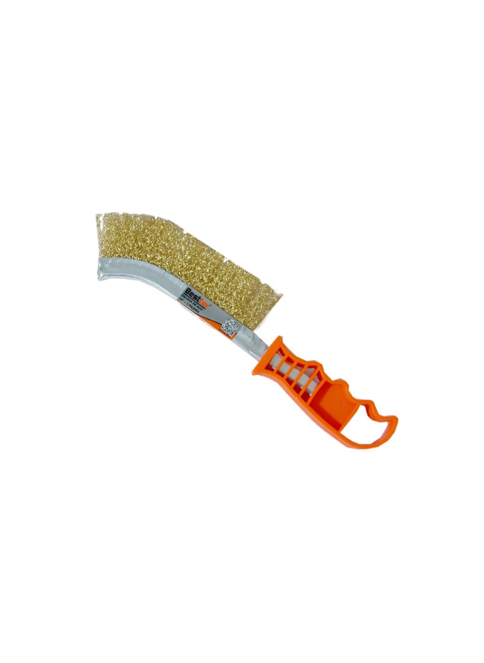 Escova de Aço 1 Fileira com Cabo Plástico 10