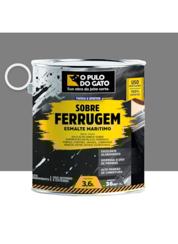 Esmalte Marítimo Sobre Ferrugem 3,6KG Cinza Médio - Pulo do Gato
