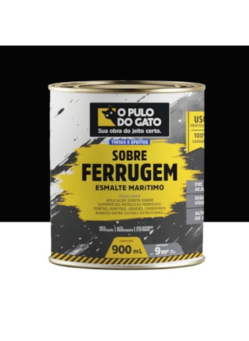 Esmalte Marítimo Sobre Ferrugem, 900G Preto Chassis SB - Pulo do Gato