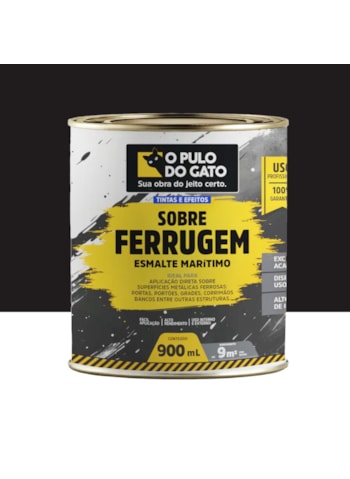Esmalte Marítimo Sobre Ferrugem, 900G Preto - Pulo do Gato