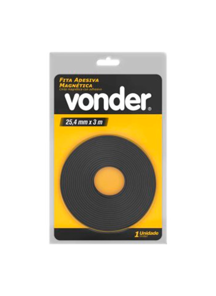 Fita Adesiva Magnética 25,4mm x 3m Vonder