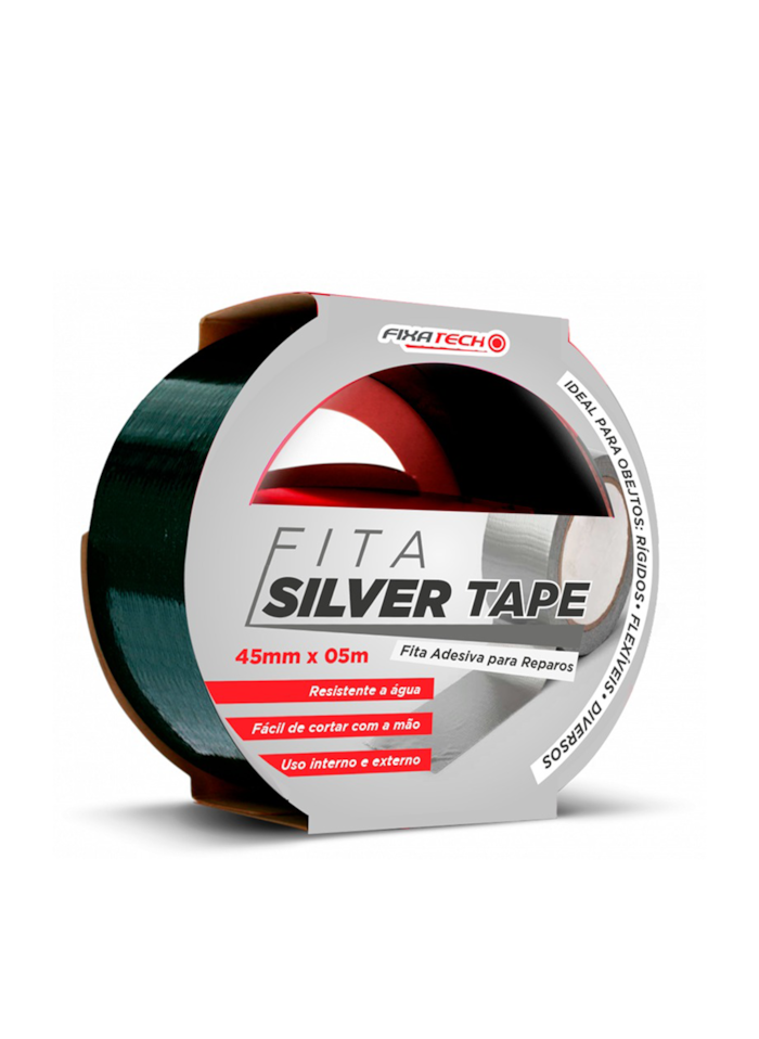 Fita Adesiva para Reparos Silver Tape Fixatecho 45MM x 5M