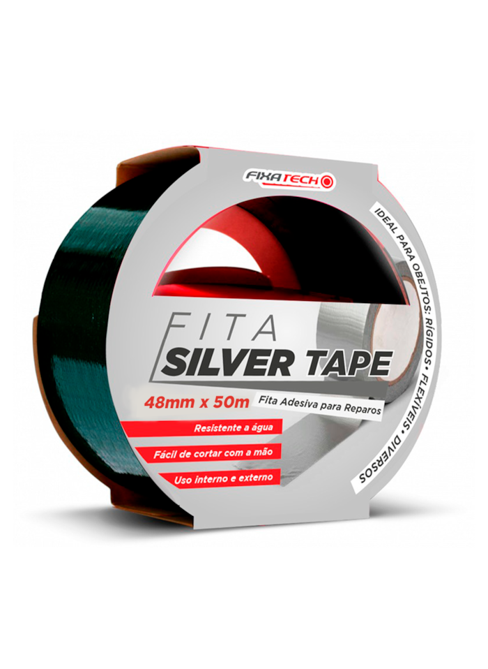 Fita Adesiva para Reparos Silver Tape Fixatecho 48MM x 50M