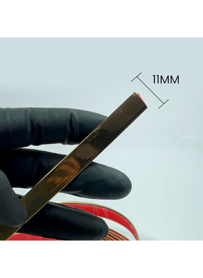 Fita Metalizada de PVC de 11MM com Autocolante Dourado - Por Metro