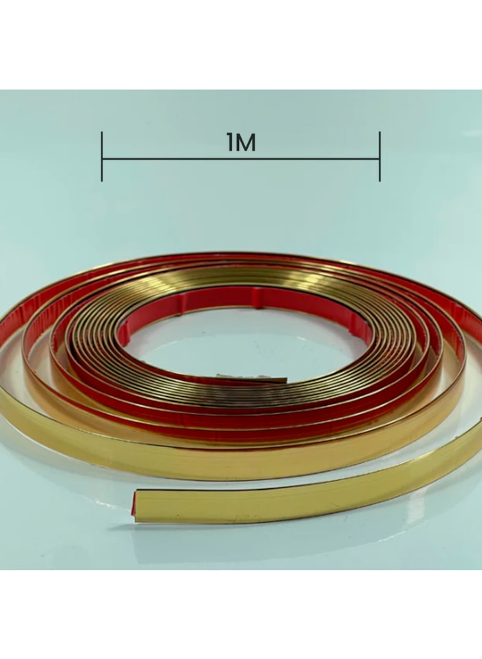 Fita Metalizada de PVC de 11MM com Autocolante Dourado - Por Metro
