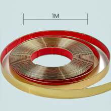 Fita Metalizada de PVC de 15MM com Autocolante Dourado - Por Metro