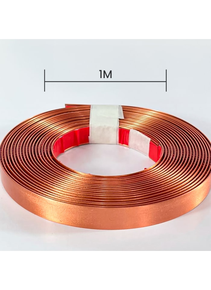 Fita Metalizada de PVC de 15MM com Autocolante Rose Gold - Por Metro