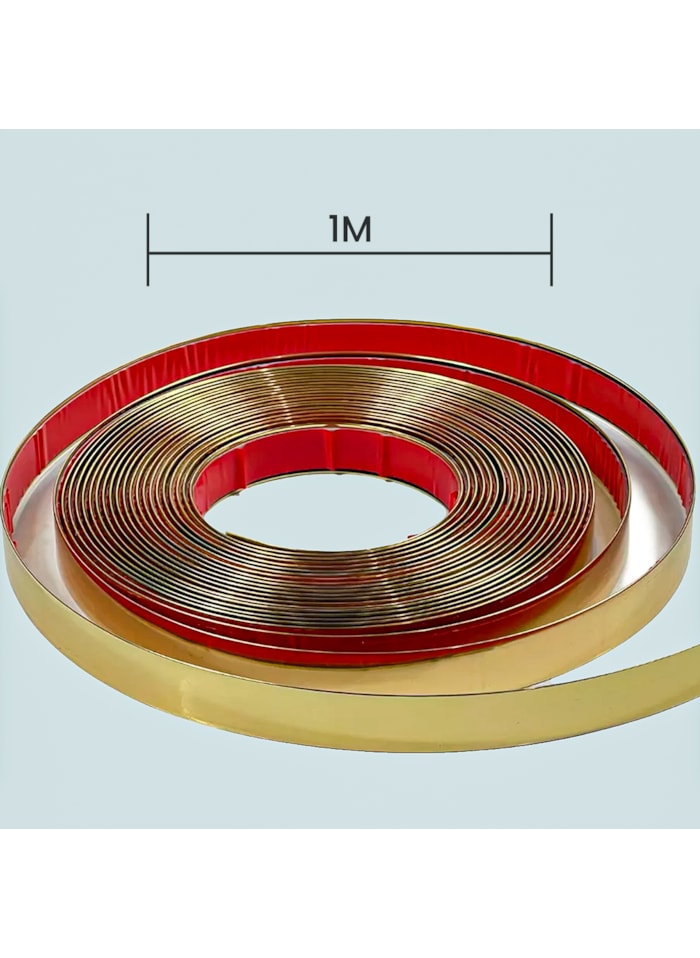 Fita Metalizada de PVC de 20MM com Autocolante Dourado - Por Metro