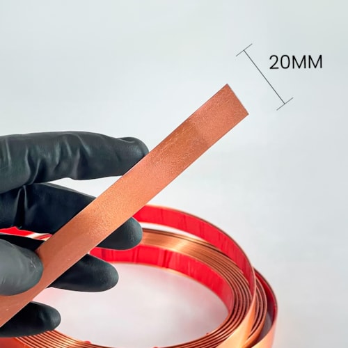 Fita Metalizada de PVC de 20MM com Autocolante Rose Gold - Por Metro