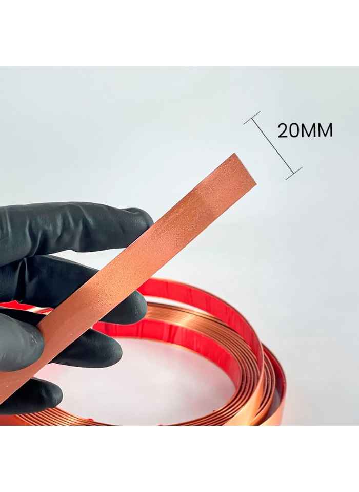 Fita Metalizada de PVC de 20MM com Autocolante Rose Gold - Por Metro