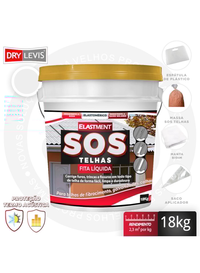 Fita Multiuso Líquida para Telhados - SOS Telhas 18KG Branco