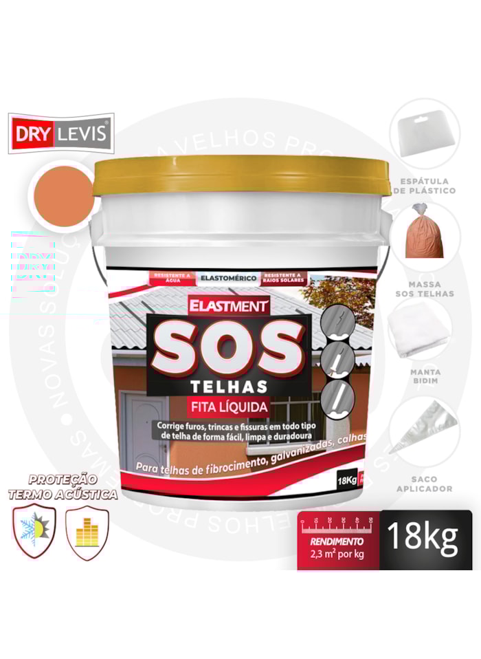 Fita Multiuso Líquida para Telhados - SOS Telhas 18KG Cerâmica Telha