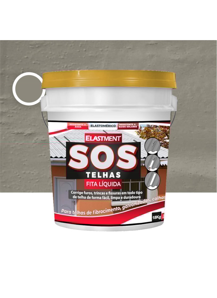 Fita Multiuso Líquida para Telhados - SOS Telhas 18KG Cinza