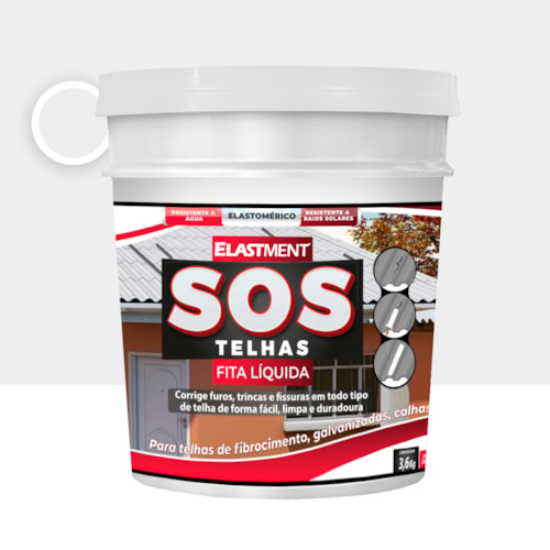 Fita Multiuso Líquida para Telhados - SOS Telhas 3,6KG Branco