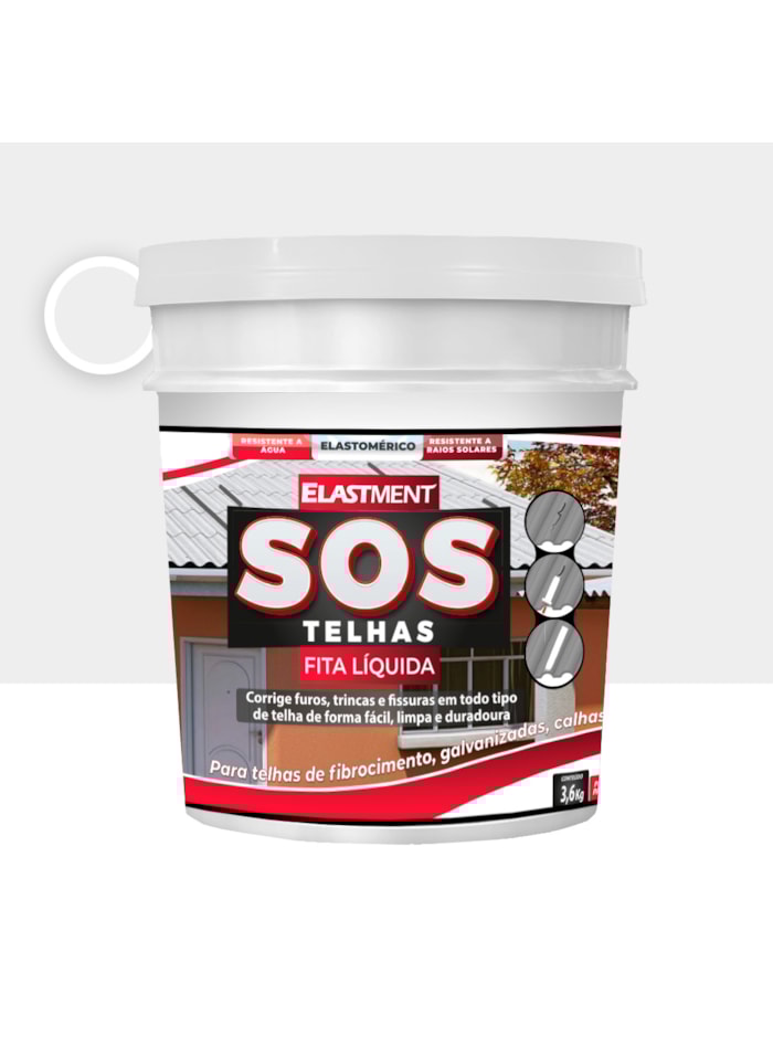 Fita Multiuso Líquida para Telhados - SOS Telhas 3,6KG Branco