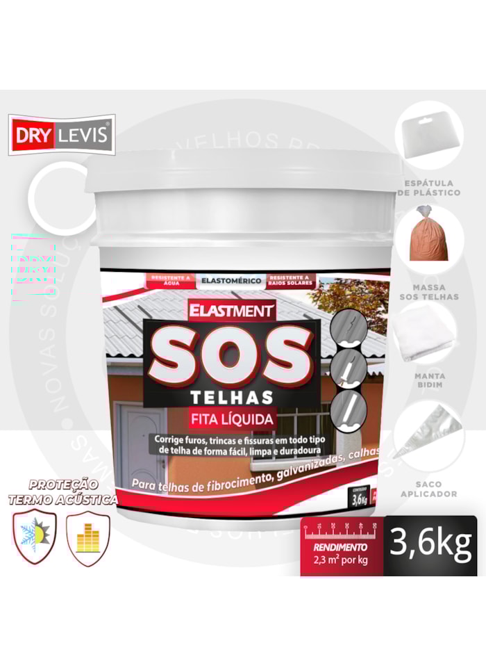 Fita Multiuso Líquida para Telhados - SOS Telhas 3,6KG Branco