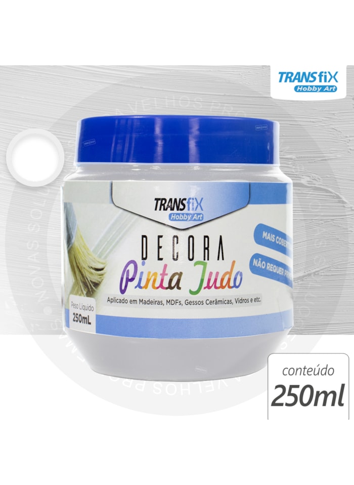Hobby Art Decora Pinta Tudo, 250ML Branco - Fácil Limpeza, Secagem Rápida