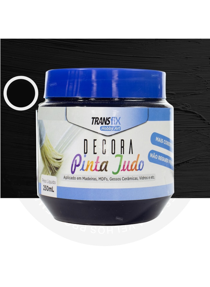 Hobby Art Decora Pinta Tudo, 250ML Preto - Fácil Limpeza, Secagem Rápida