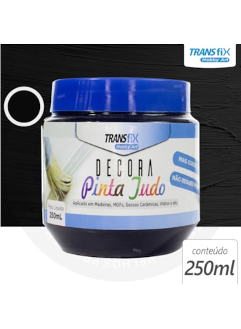 Hobby Art Decora Pinta Tudo, 250ML Preto - Fácil Limpeza, Secagem Rápida