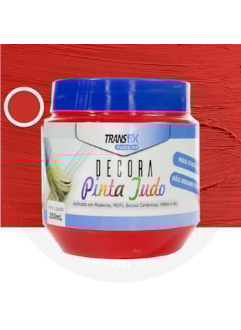 Hobby Art Decora Pinta Tudo, 250ML Vermelho Cardinal - Fácil Limpeza, Secagem Rápida