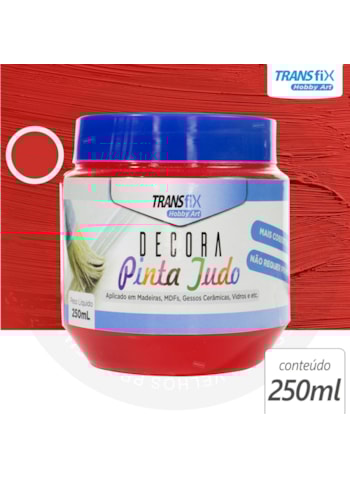 Hobby Art Decora Pinta Tudo, 250ML Vermelho Cardinal - Fácil Limpeza, Secagem Rápida