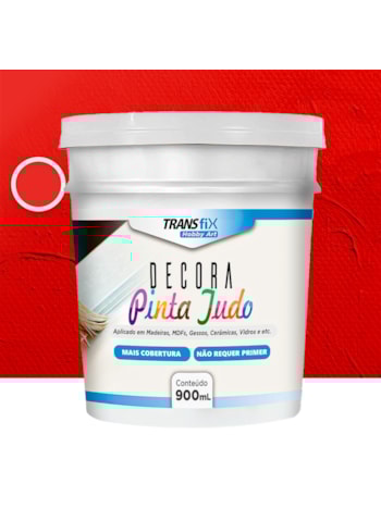Hobby Art Decora Pinta Tudo, 900ML Vermelho Cardinal - Fácil Limpeza, Secagem Rápida